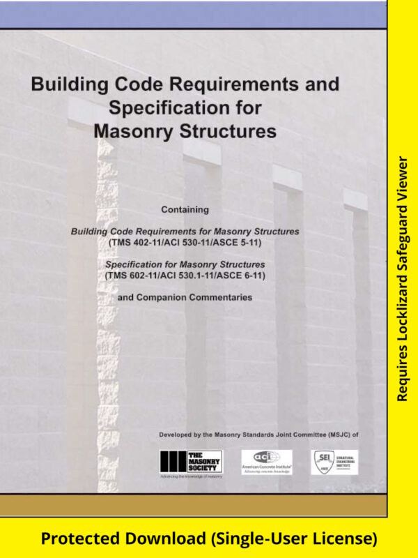 TMS 402/602-11 Building Code Requirements and Specification for Masonry Structures, 2011 (MSJC 2011) - Download Version
