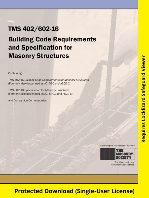 TMS 402/602-16 Building Code Requirements and Specification for Masonry Structures - Download Version