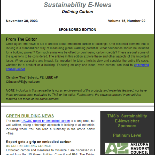 Sustainability E-News Sponsorship